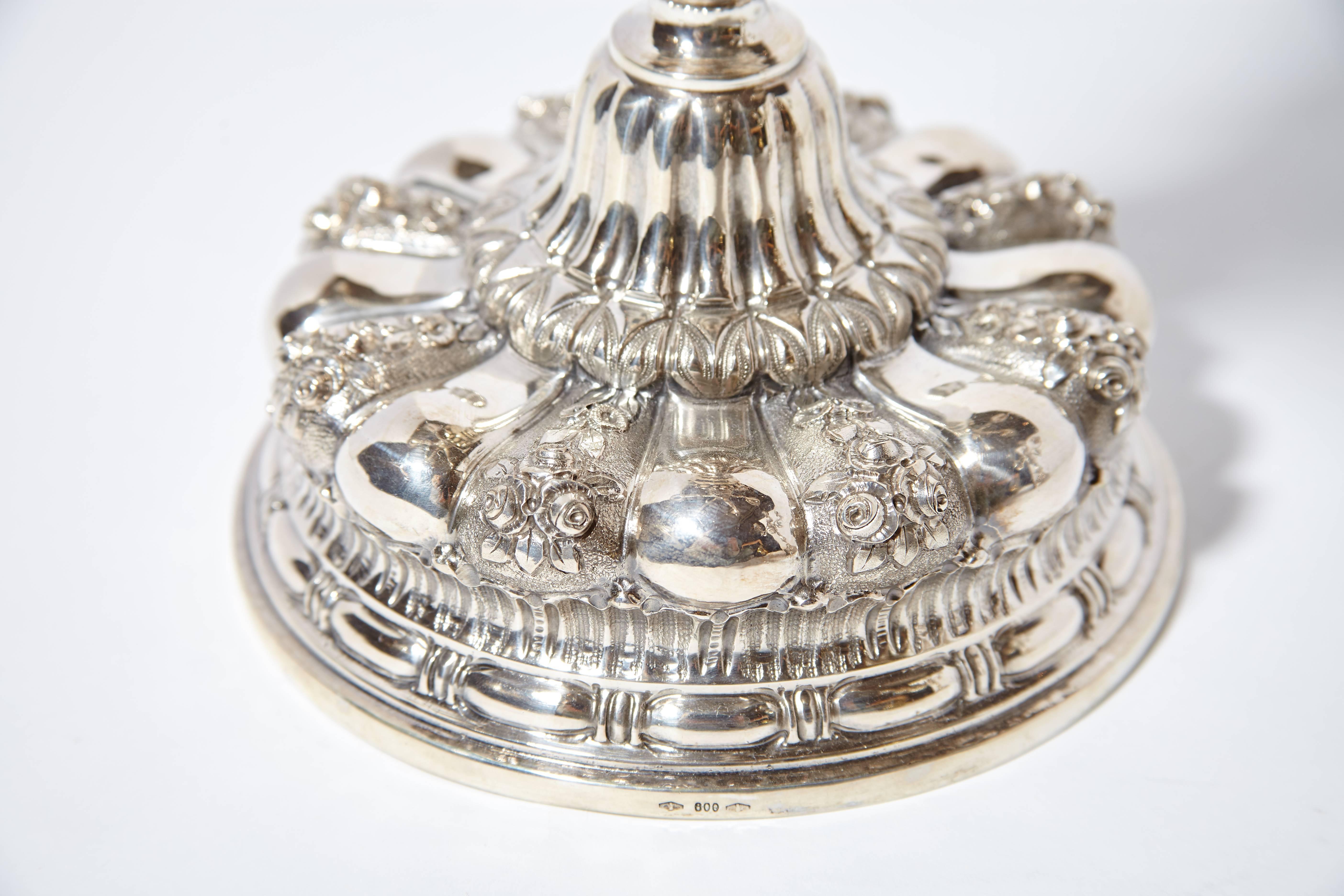 italian silver candelabra