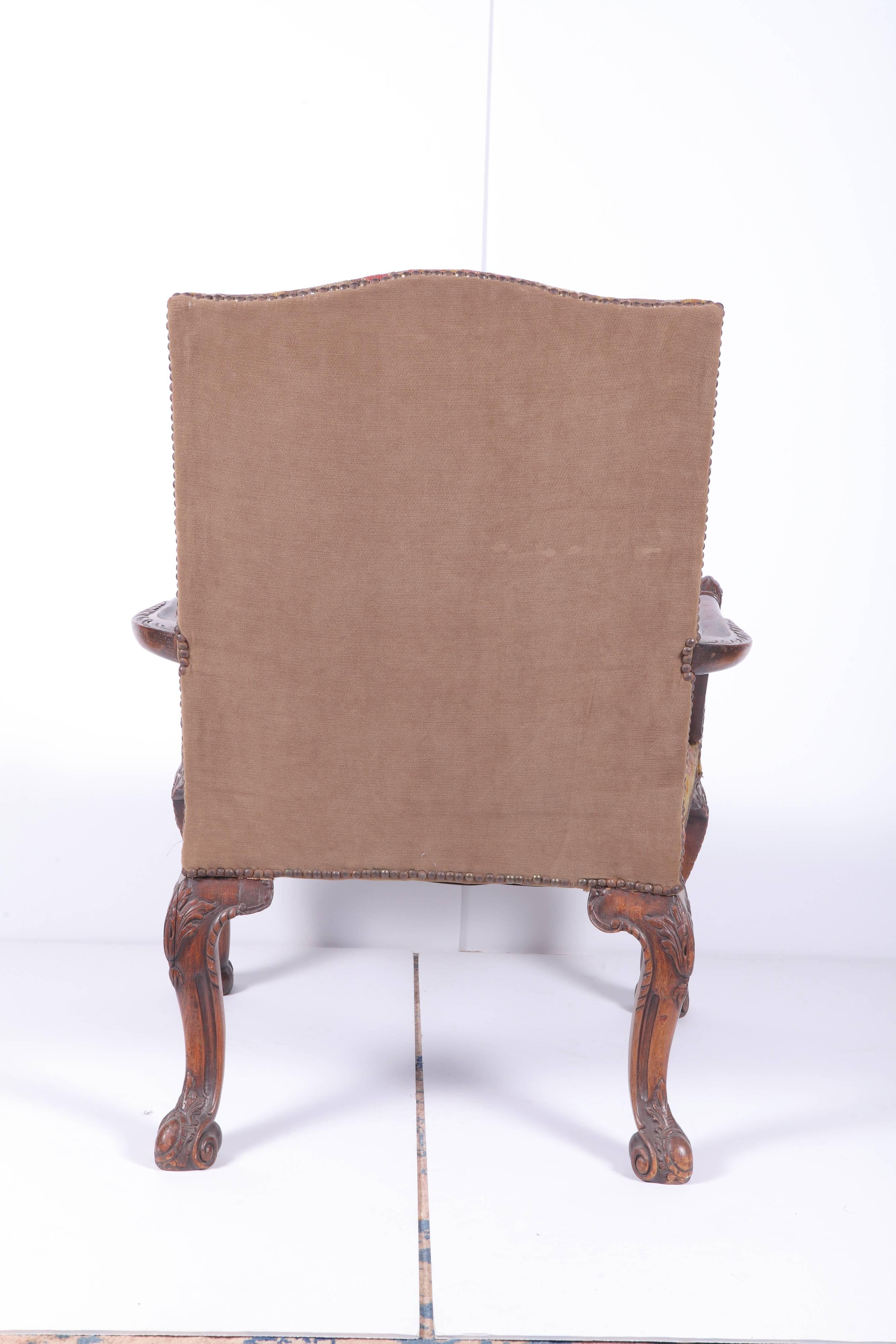 Antique 19th Century Gainsborough Style Armchair In Good Condition In Dallas, TX