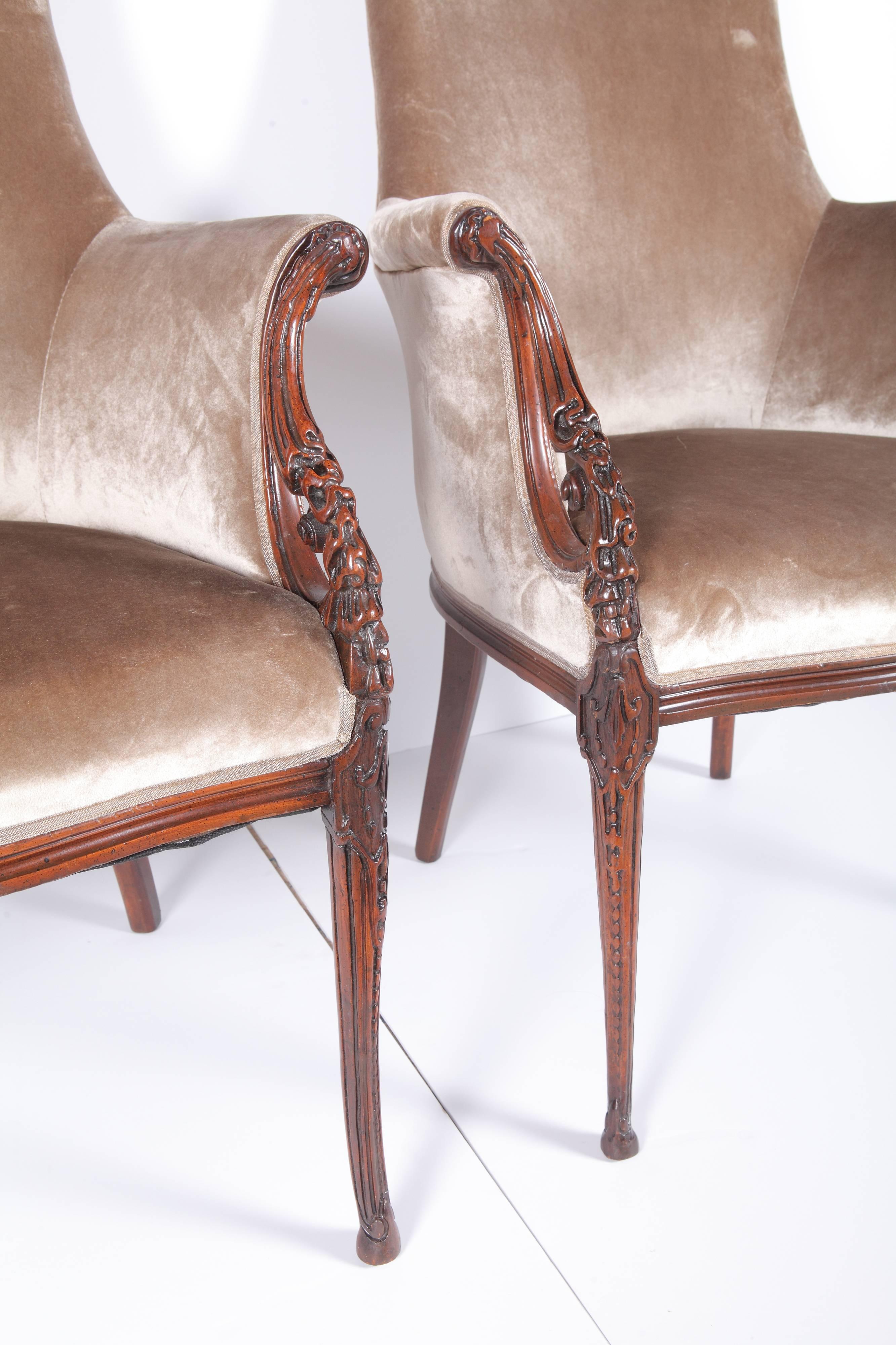 American Pair of Elegant Hollywood Regency Grosfeld Armchairs