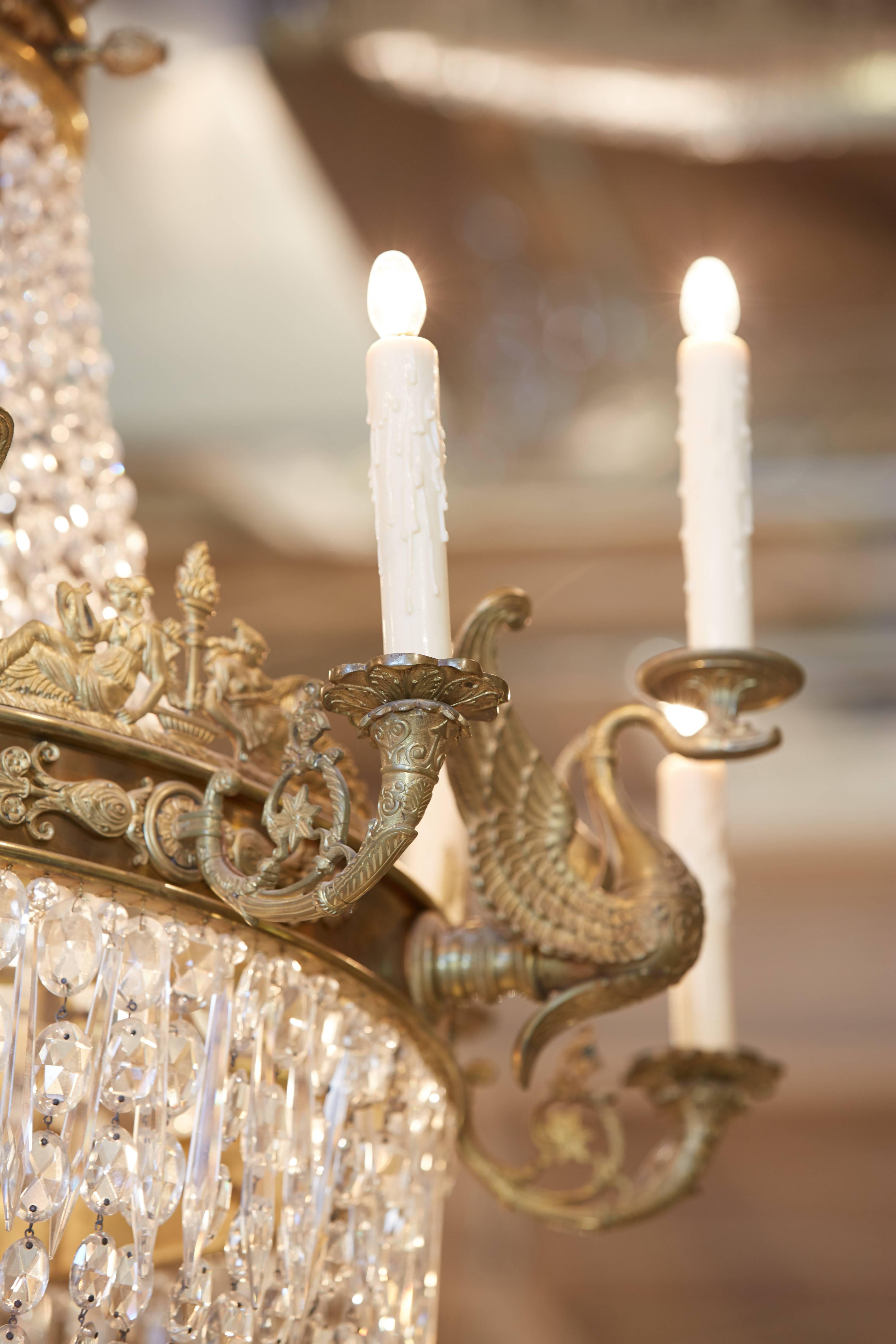 french empire chandelier bronze
