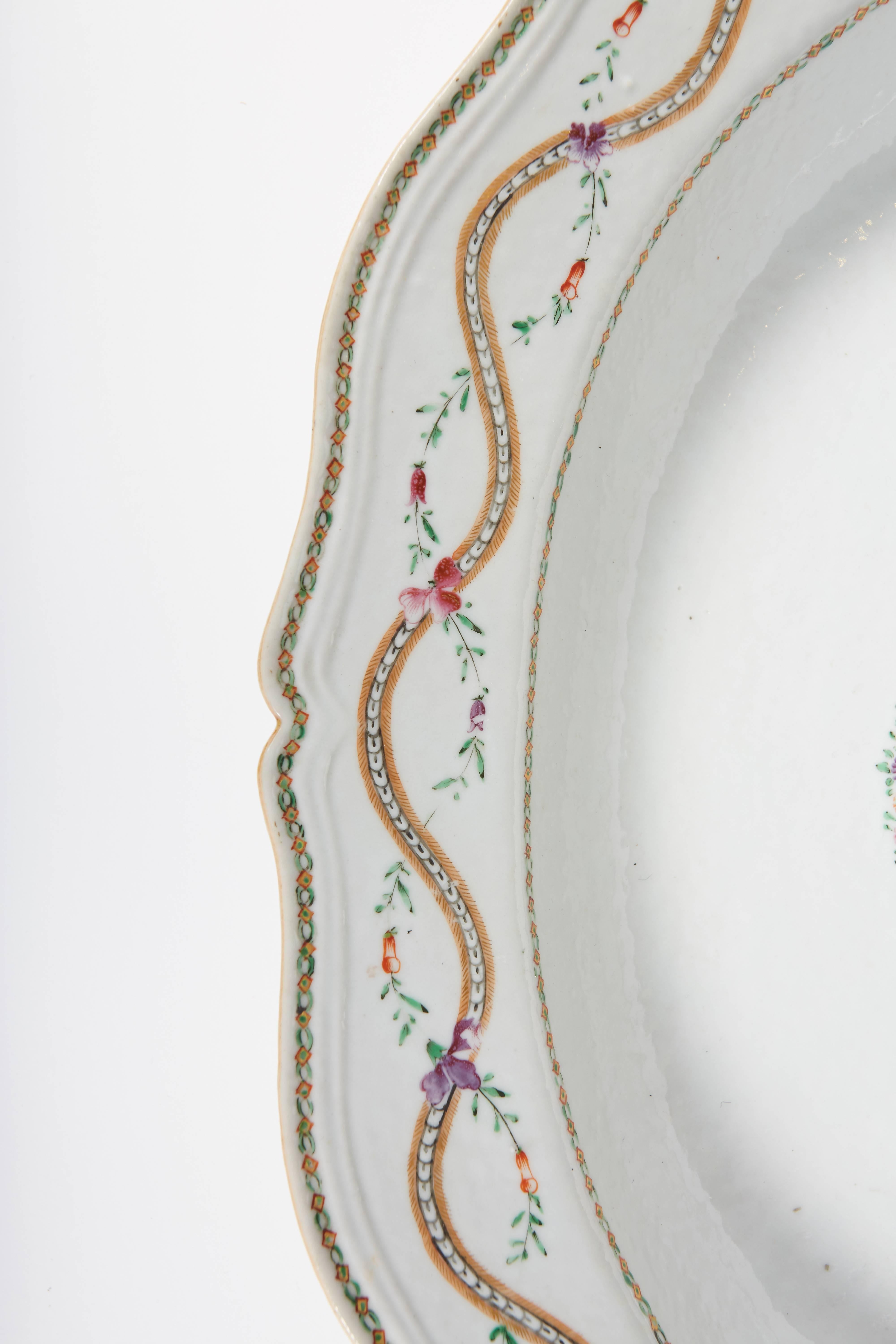 Rococo 18th Century Chinese Export Marriage Platter For Sale