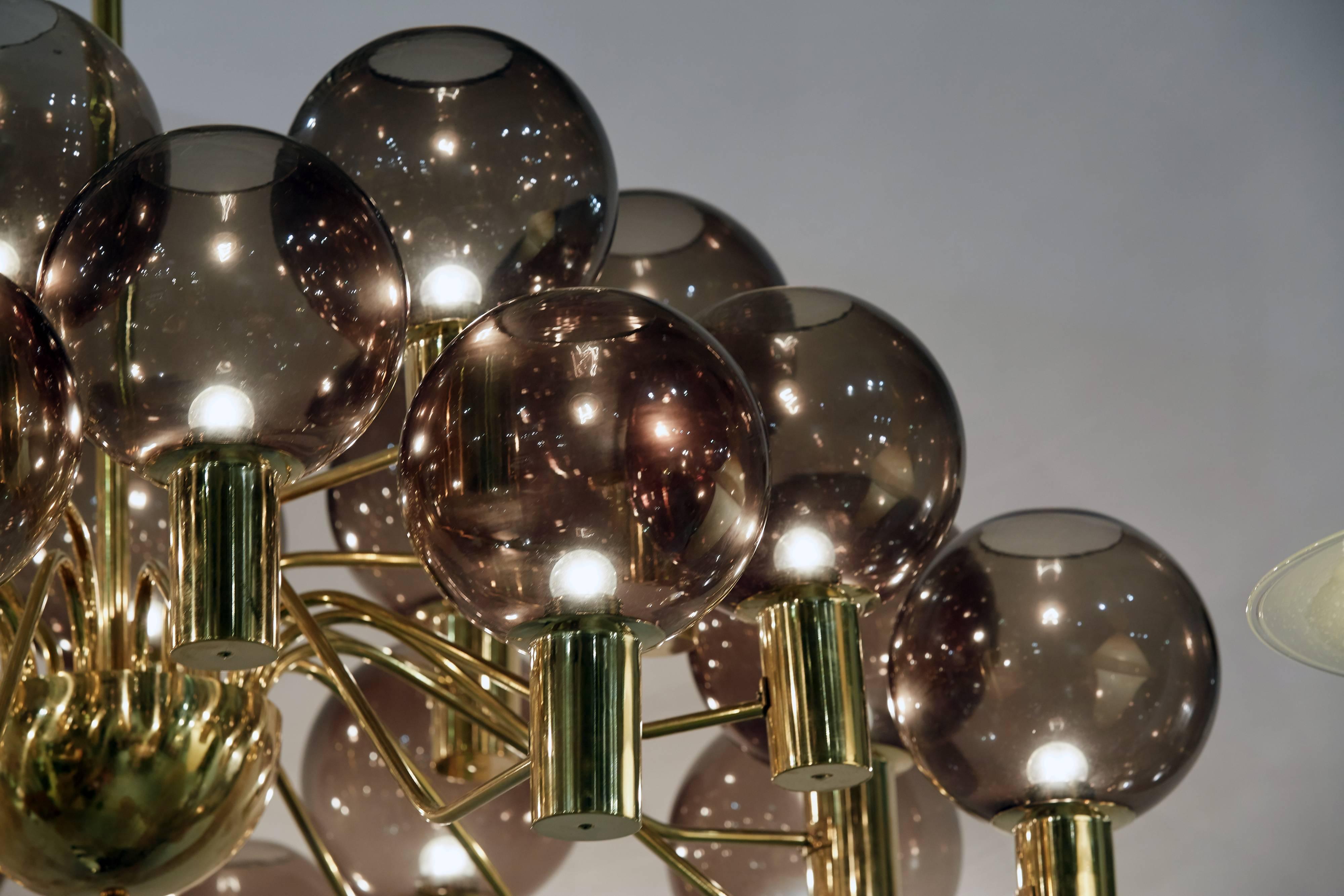 20th Century Large Swedish Mid-Century Modern Chandelier Attributed to Hans-Agne Jacobsson