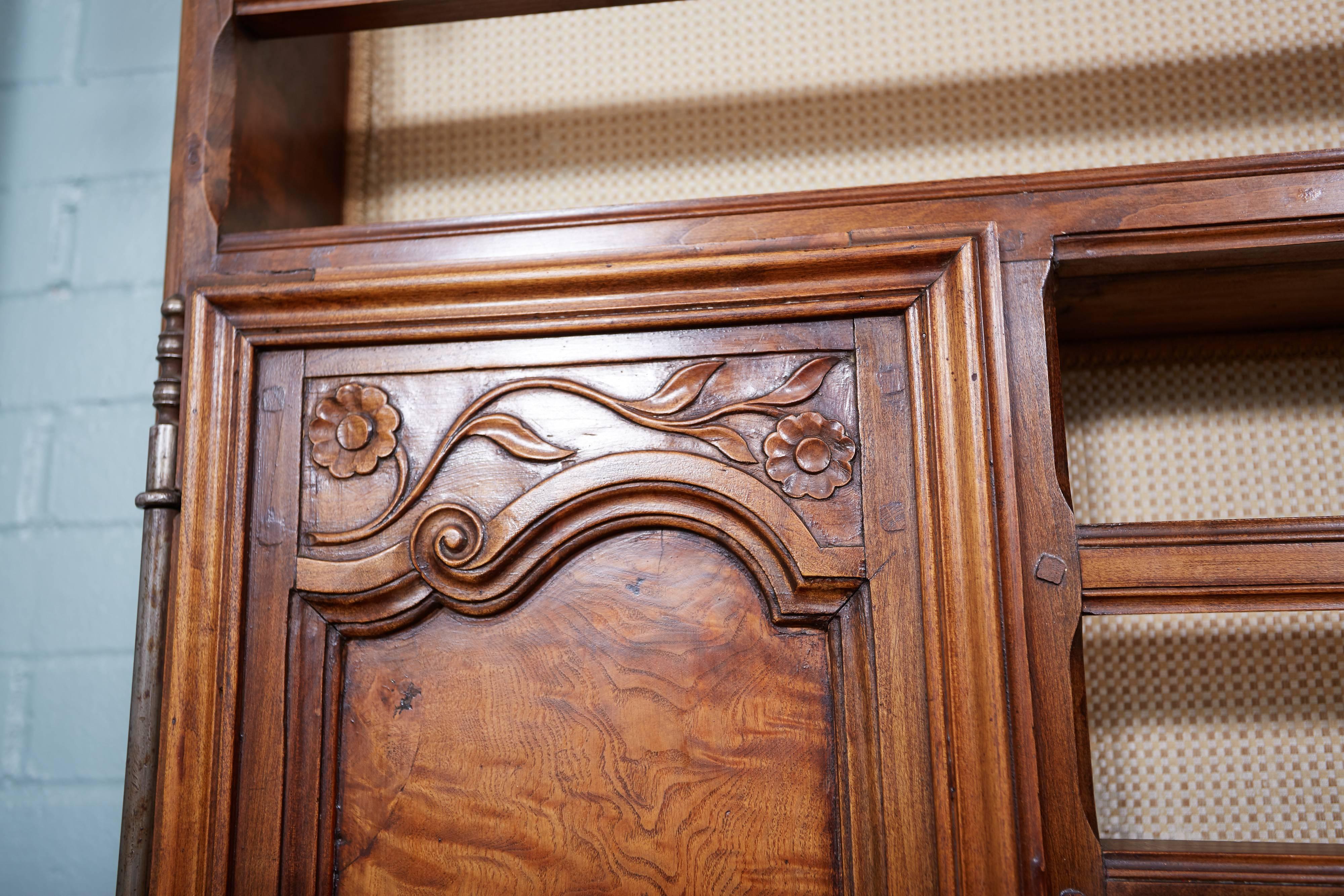 Carved Beautiful 19th Century Walnut Clock Vasselier