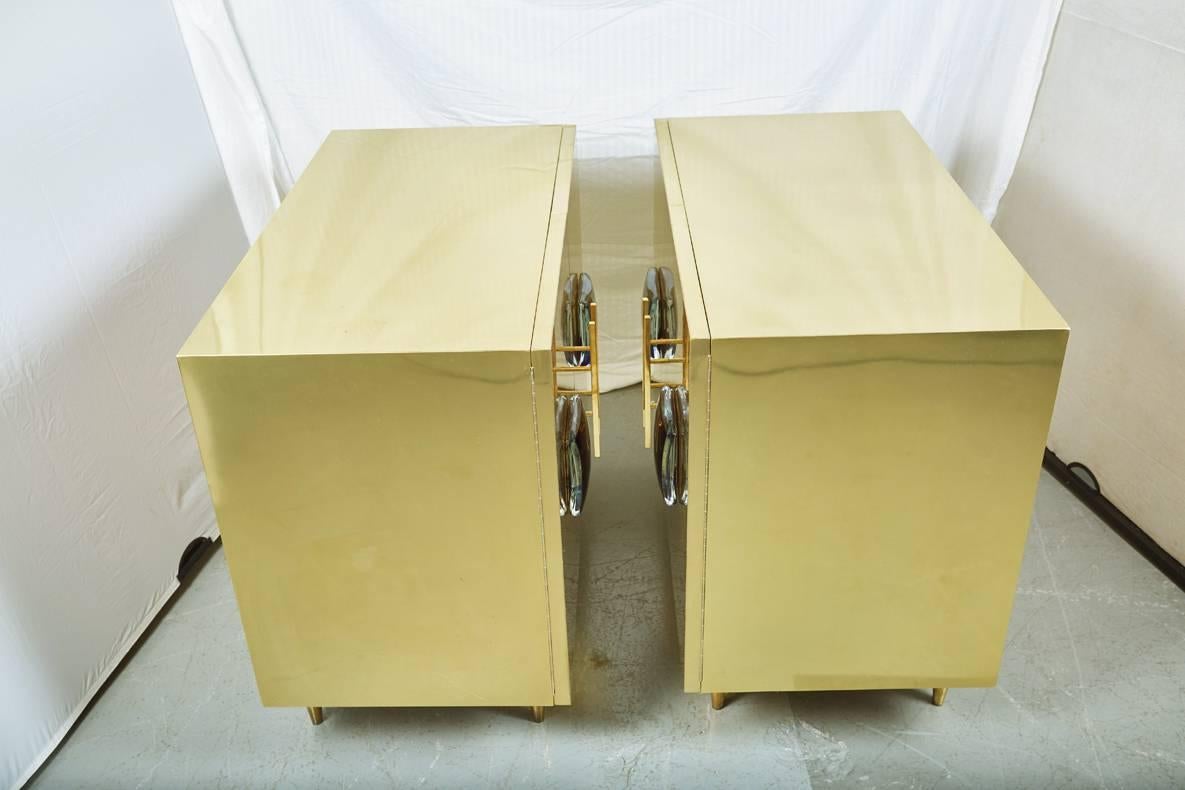 Pair of Midcentury Italian Brass Cabinets by Sandro Petti for Metallarte 4