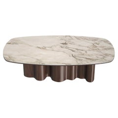 Morris Dining Table, Volakas Marble, Wavy Walnut, Made in Portugal by Muranti