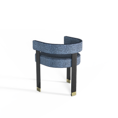 Black Lacquered Brushed Metal Colby I Dining Chair Made in Portugal by Muranti