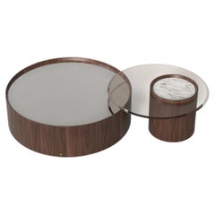 Ensemble de tables basses Carter, marbre et miroir, fabriqué au Portugal par Muranti