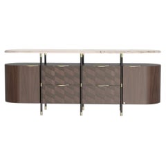 Grant Sideboard, Walnut & Volakas Marble, Made in Portugal by Muranti