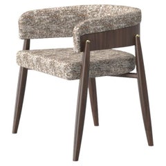 21st Century Walnut Wood Brushed Morgan Dining Chair made in Portugal by Muranti
