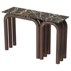 Bowie I Console Table, Walnut & Volakas Marble, Made in Portugal by Muranti
