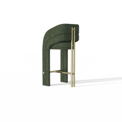 Bouclé Black Matte Brushed Metal Hudson Bar Chair Made In Portugal by Muranti