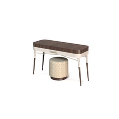 Mitchell Dressing Table, Walnut & Cream Lacquer, Made in Portugal by Muranti