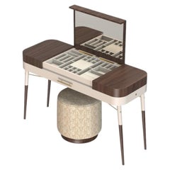 Mitchell Dressing Table, Walnut & Cream Lacquer, Made in Portugal by Muranti