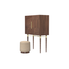 Charlotte Dressing Table, Walnut & Marquetry Doors, Made in Portugal by Muranti