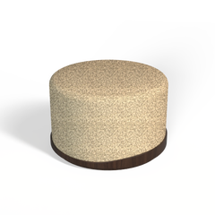 21st Round Stool Denver II Walnut Wood Bouclé Fabric Made in Portugal by Muranti