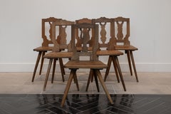 Antique Swedish Wood Chairs, set of six