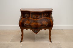 Louis XV Style Wood Drop-Front Side Table with Cabriole Legs
