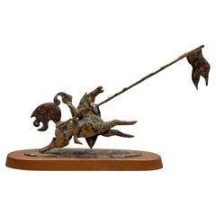 Scultura raffigurante un cavaliere in giostra