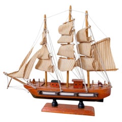 French vintage 3-masted frigate model ship