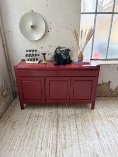 1970s Red Lacquer Sideboard