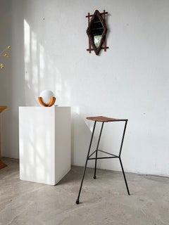 1980s Pine-Base Spherical Desk Lamp