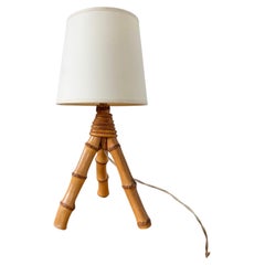 1960s Rattan Desk or Table Lamp