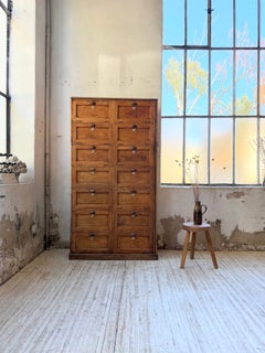 XL 1950s Industrial Drop-Front Filing Cabinet