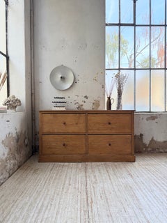 French 1950s pine workshop cabinet