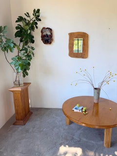 1960s Brutalist organic wooden mirror