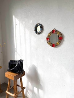 Coppia di specchi in ceramica degli anni ’50 (stile Mithé)