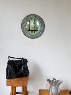 1990s Italian ceramic art mirror