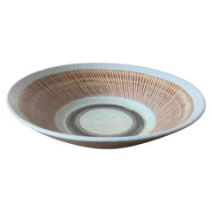 Dominique Guillot Vallauris Blue Stoneware Dish, 1960s