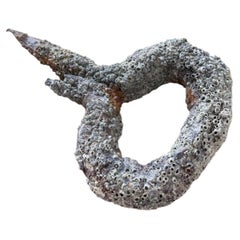 Vintage maritime curiosity handle encrusted with barnacles
