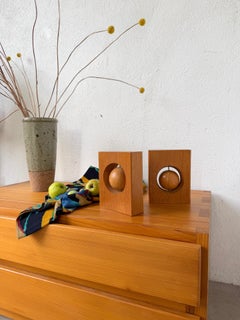 Constructivist-style wooden bookends