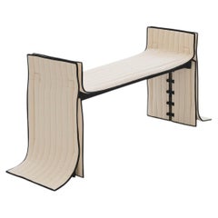 Raiments Piano Bench by Laerke Ryom, Steel Frame & Quilted Wool
