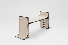 Raiments Piano Bench by Laerke Ryom, Steel Frame & Quilted Wool