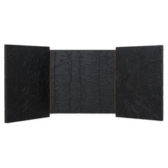 Triptych II by Et Arrangement: Labyrinthine Wood Sculpture, Signed.