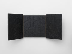 Triptych II by Et Arrangement: Labyrinthine Wood Sculpture, Signed.