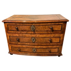 18th century walnut miniature continental bow front commode.