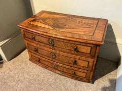 18th century walnut miniature continental bow front commode.