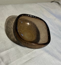 Carlo Scarpa Venini glass bowl in corroso finish made in Murano.
