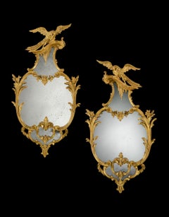 Une paire de miroirs en bois doré de l'époque de George III
