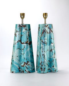 Triflute Scagliola Table Lamp by Christopher Wall Design.
