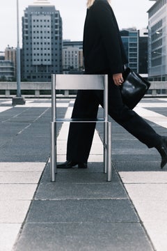 John Dining Chair, Brushed Stainless Steel, Contemporary Design