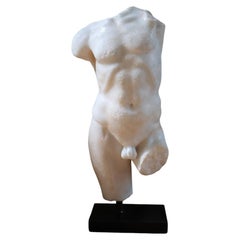 Sculptural Male Torso Fragment in Marble