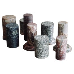 Set of Nine Antique Marble Cylindrical columns