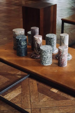 Set of Nine Antique Marble Cylindrical columns