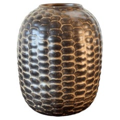Stoneware vase in budding style and decorated with Dilou glaze by Axel Salto