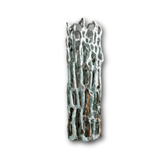 Unique ceramic sculpture with a light turquoise glaze by Bente Skjøttgaard