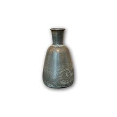 Handgefertigte Vase aus Steingut mit braunen und grünen Farbtönen von Erich und Ingrid Triller